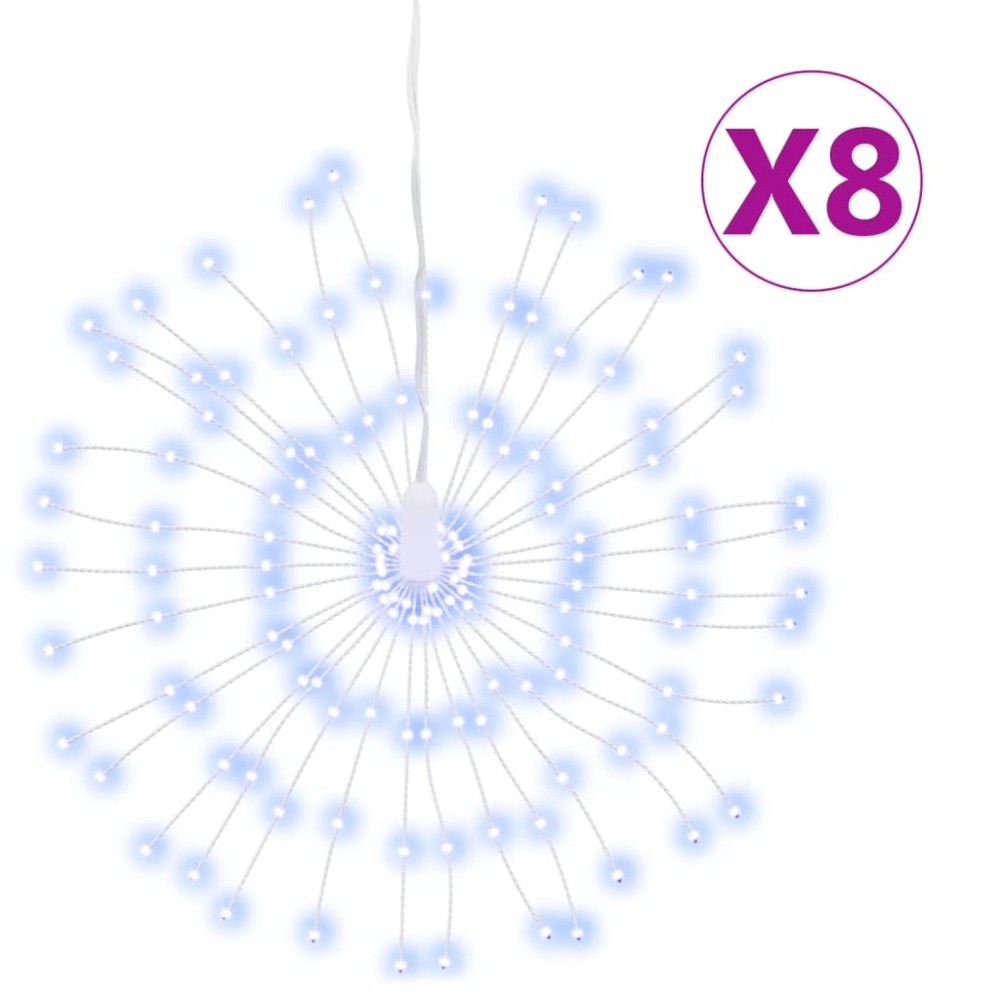 vidaXL Lumini stelare de Crăciun 140 LED-uri, 8 buc., alb rece, 17 cm