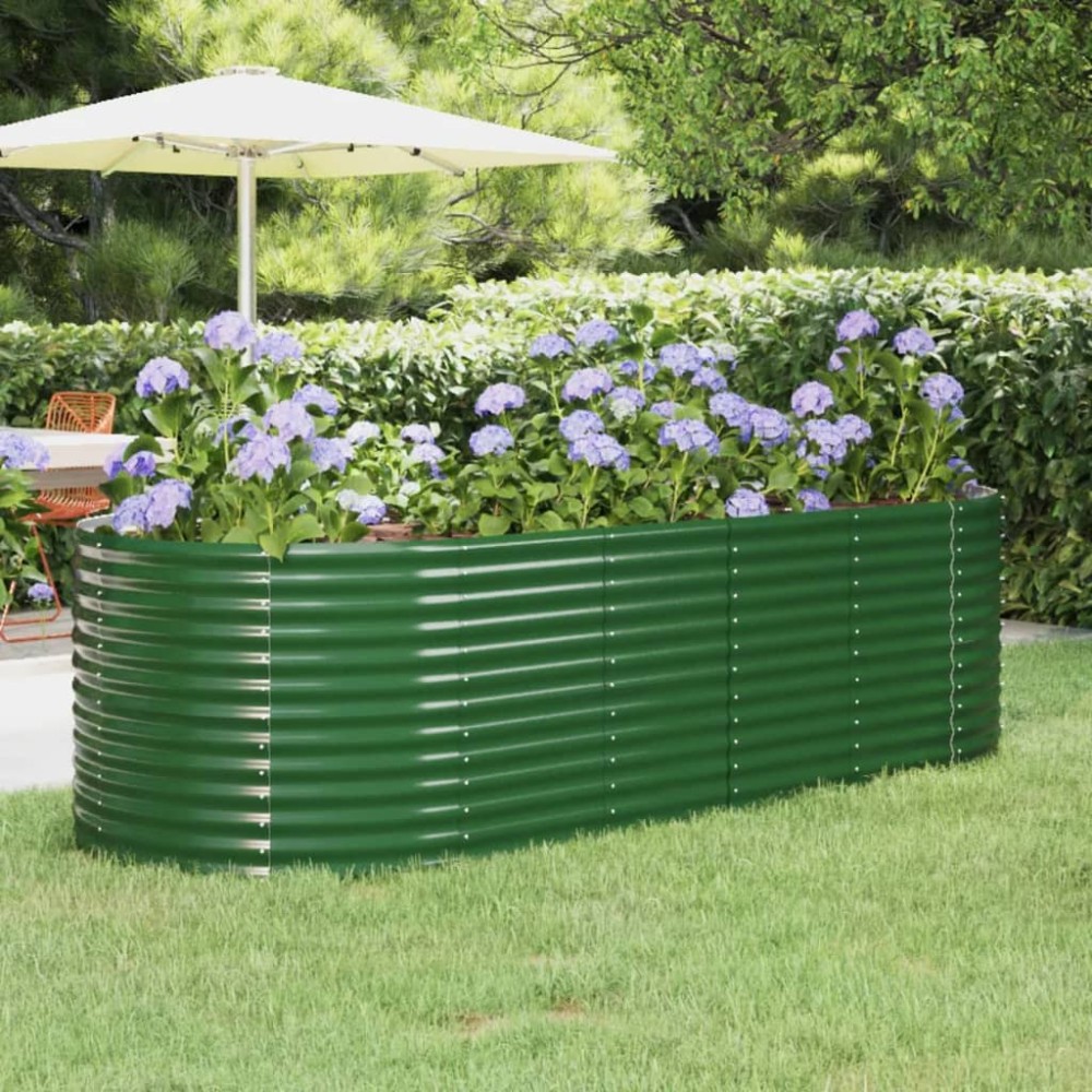 vidaXL Strat înălțat grădină 249x100x68 cm oțel galvanizat