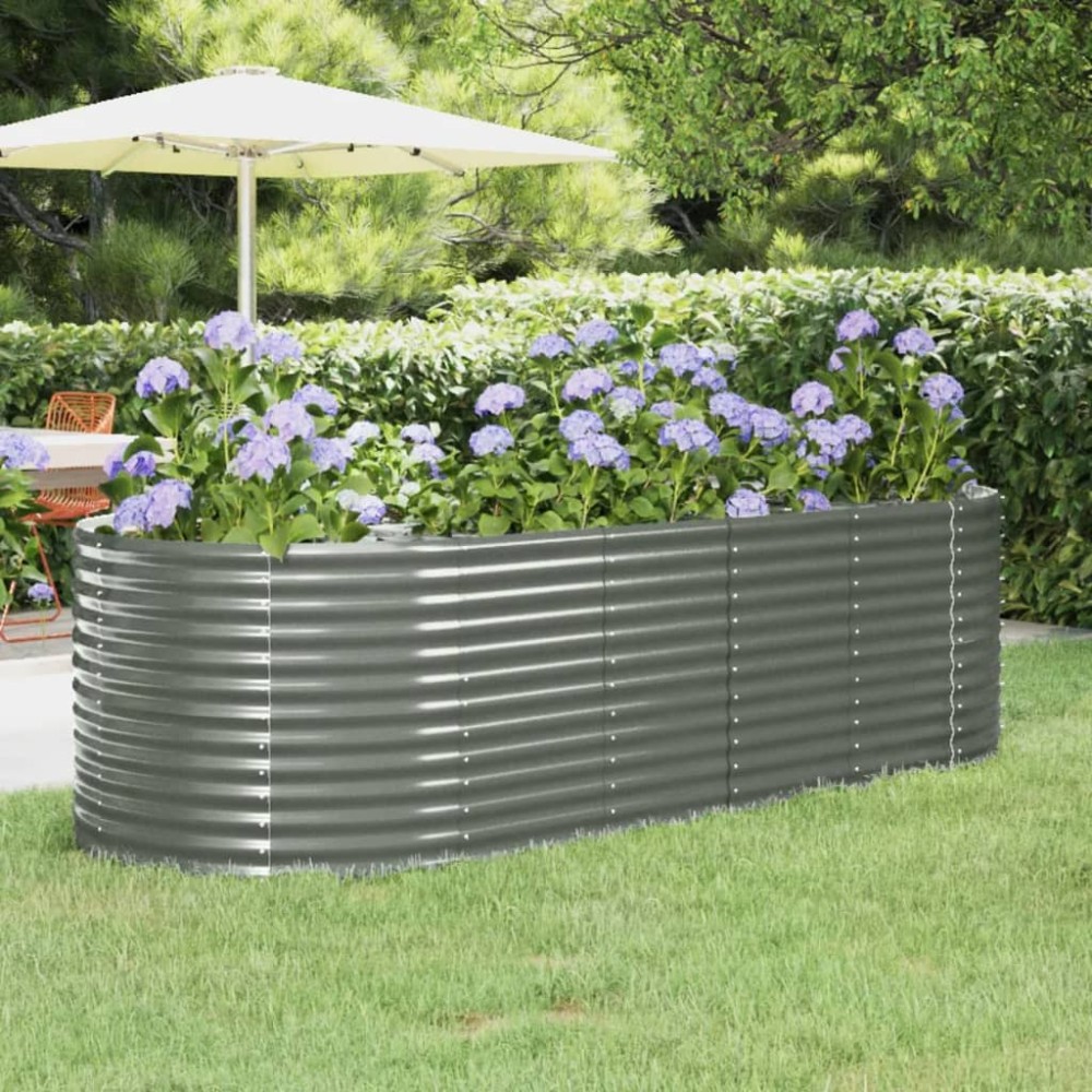 vidaXL Strat înălțat grădină 249x100x68 cm oțel galvanizat