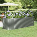 vidaXL Strat înălțat grădină 249x100x68 cm oțel galvanizat