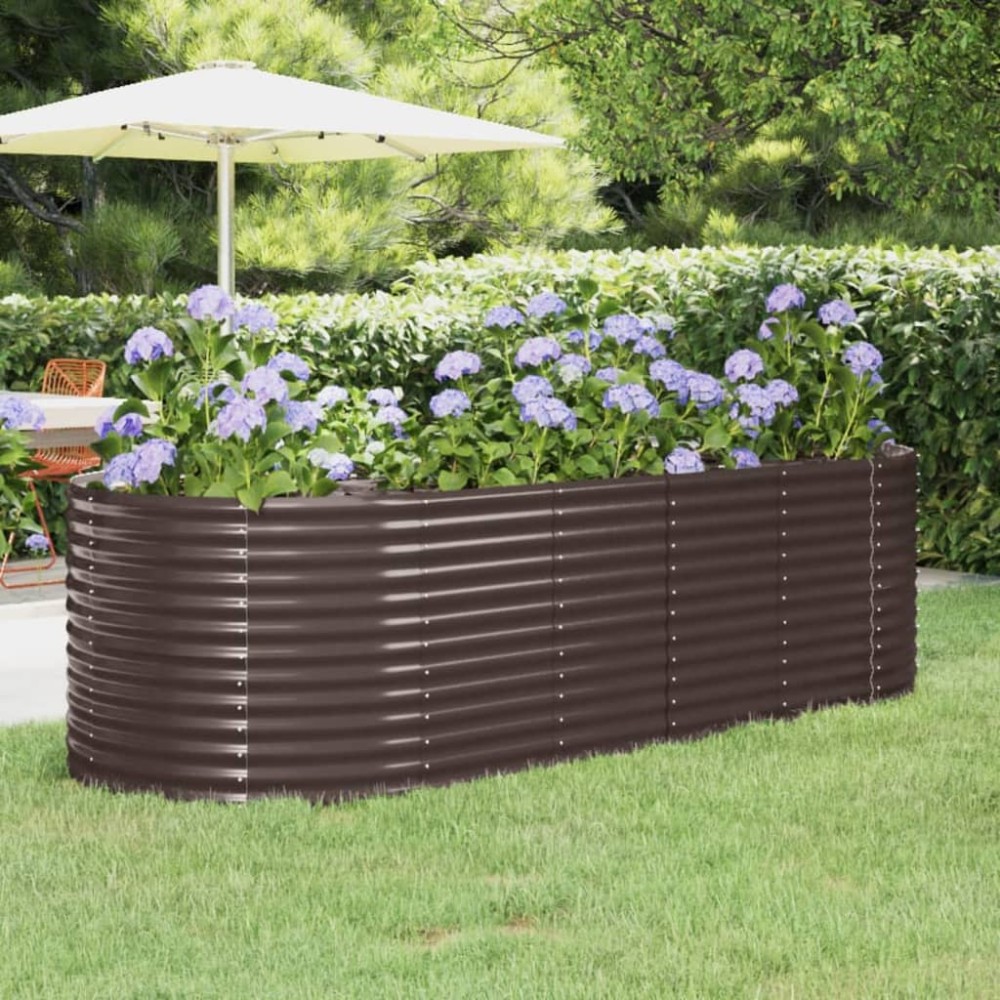 vidaXL Strat înălțat grădină 249x100x68 cm oțel galvanizat