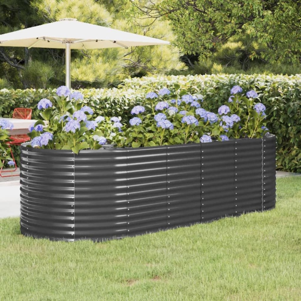vidaXL Strat înălțat grădină 249x100x68 cm oțel galvanizat