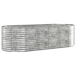 vidaXL Strat înălțat grădină 249x100x68 cm oțel galvanizat