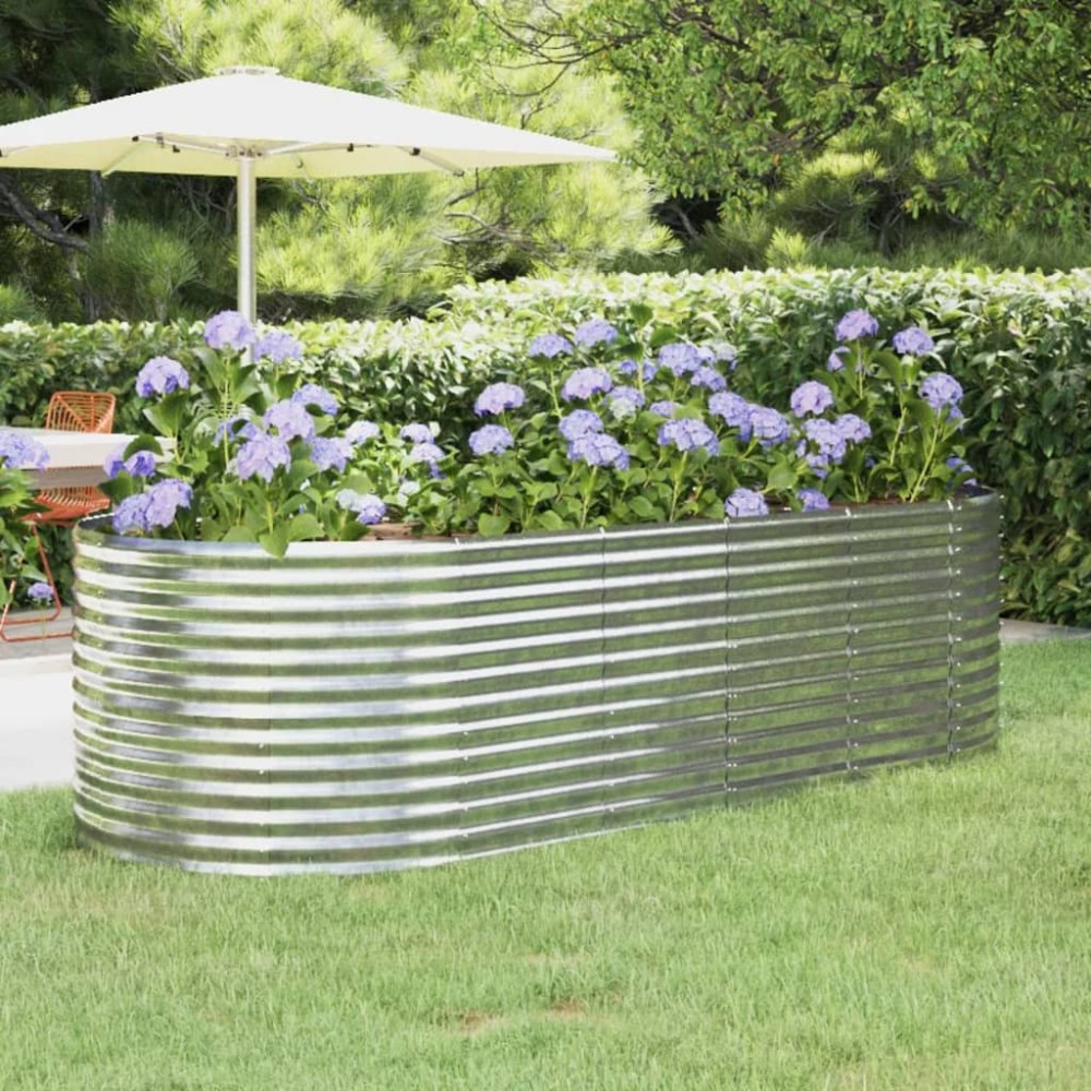 vidaXL Strat înălțat grădină 249x100x68 cm oțel galvanizat