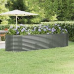 vidaXL Strat înălțat grădină 322x100x68 cm oțel galvanizat