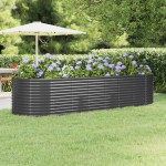 vidaXL Strat înălțat grădină 322x100x68 cm oțel galvanizat