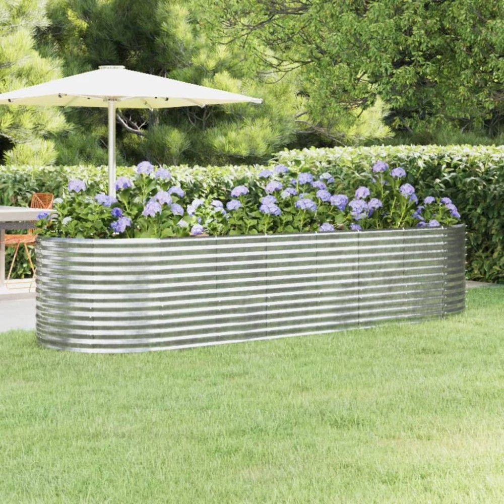 vidaXL Strat înălțat grădină 322x100x68 cm oțel galvanizat