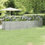 vidaXL Strat înălțat grădină 396x100x68 cm oțel galvanizat