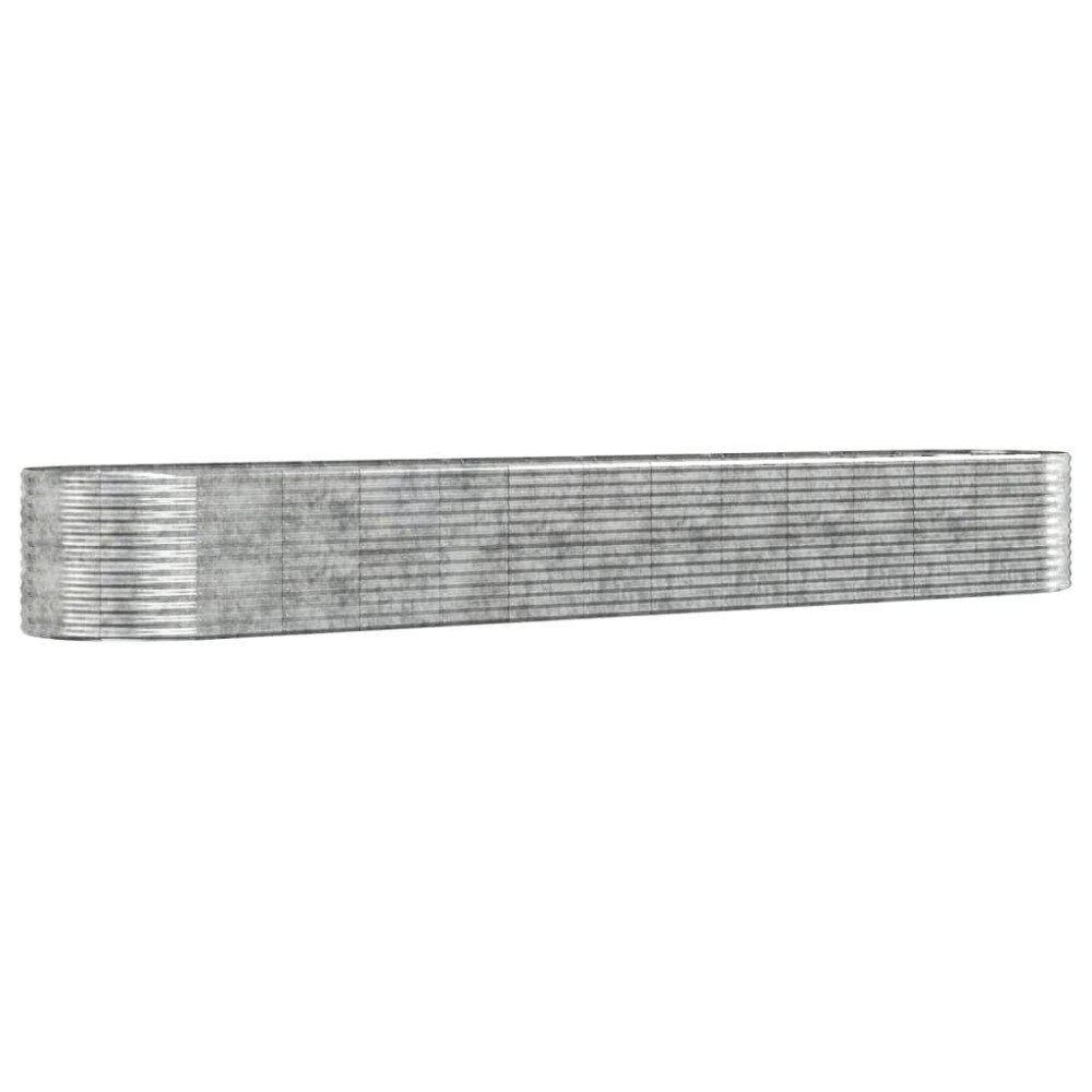 vidaXL Strat înălțat grădină argintiu, oțel vopsit electrostatic