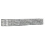 vidaXL Strat înălțat grădină argintiu, oțel vopsit electrostatic