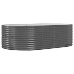 vidaXL Pat de grădină înălțat, antracit, 212x140x68 cm, oțel galvanizat