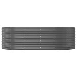 vidaXL Pat de grădină înălțat, antracit, 212x140x68 cm, oțel galvanizat