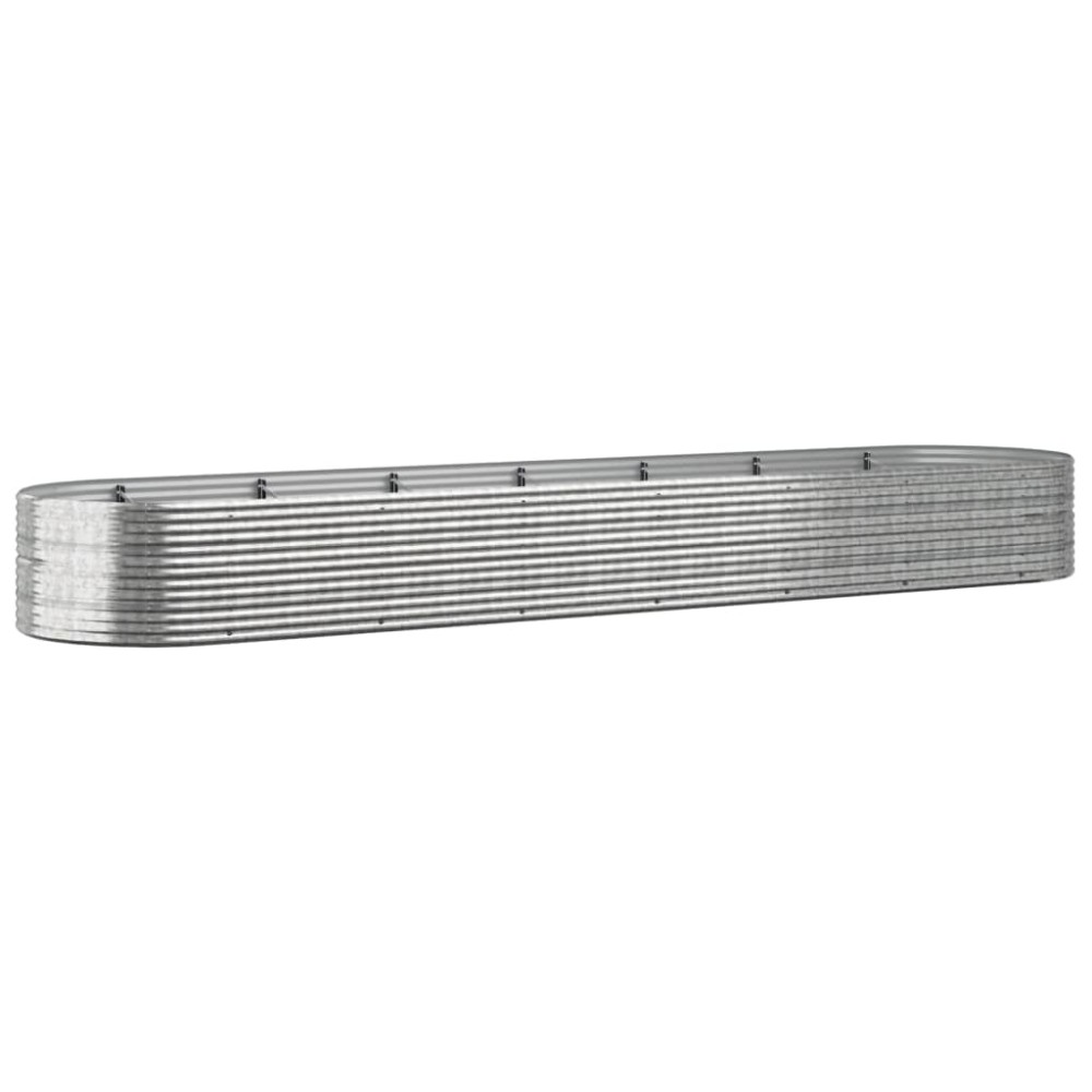 vidaXL Jardinieră argintiu 584x140x68 cm oțel vopsit electrostatic
