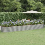 vidaXL Jardinieră argintiu 584x140x68 cm oțel vopsit electrostatic vidaXL Jardinieră argintiu 584x140x68 cm oțel vopsit electrostatic