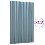 vidaXL Panouri de acoperiș 12 buc. oțel galvanizat gri 60x36 cm
