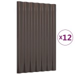 vidaXL Panouri de acoperiș 12 buc. oțel galvanizat maro 60x36 cm