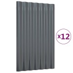vidaXL Panouri de acoperiș 12 buc. oțel galvanizat antracit 60x36 cm