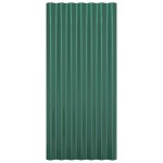vidaXL Panouri de acoperiș 12 buc. oțel galvanizat verde 80x36 cm