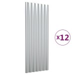 vidaXL Panouri de acoperiș, 12 buc., oțel vopsit, argintiu, 100x36 cm vidaXL Panouri de acoperiș, 12 buc., oțel vopsit, argintiu, 100x36 cm