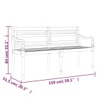 vidaXL Bancă Batavia, 150 cm, lemn masiv de tec vidaXL Bancă Batavia, 150 cm, lemn masiv de tec