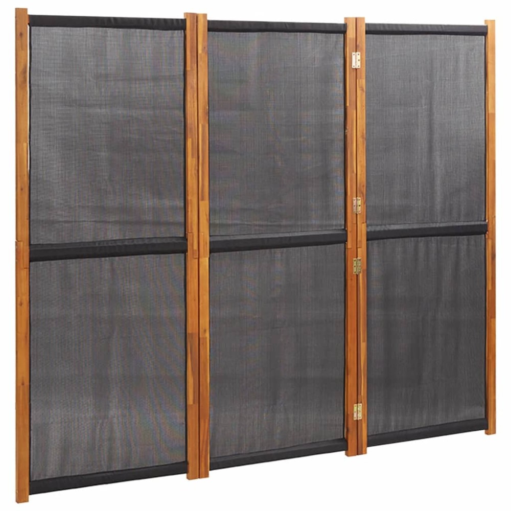 vidaXL Paravan de cameră cu 3 panouri, negru, 210x180 cm