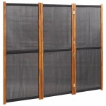 vidaXL Paravan de cameră cu 3 panouri, negru, 210x180 cm vidaXL Paravan de cameră cu 3 panouri, negru, 210x180 cm