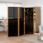 vidaXL Paravan de cameră cu 3 panouri, negru, 210x180 cm vidaXL Paravan de cameră cu 3 panouri, negru, 210x180 cm