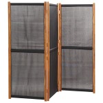 vidaXL Paravan de cameră cu 3 panouri, negru, 210x180 cm vidaXL Paravan de cameră cu 3 panouri, negru, 210x180 cm