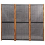 vidaXL Paravan de cameră cu 3 panouri, negru, 210x180 cm vidaXL Paravan de cameră cu 3 panouri, negru, 210x180 cm