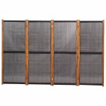 vidaXL Paravan de cameră cu 4 panouri, negru, 280x180 cm vidaXL Paravan de cameră cu 4 panouri, negru, 280x180 cm