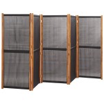vidaXL Paravan de cameră cu 5 panouri, negru, 350x180 cm vidaXL Paravan de cameră cu 5 panouri, negru, 350x180 cm