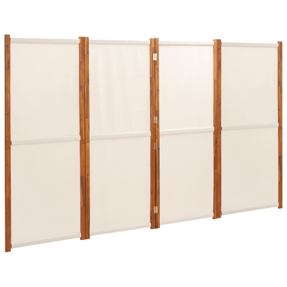 vidaXL Paravan de cameră cu 4 panouri, alb crem, 280x180 cm