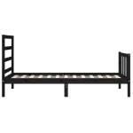 vidaXL Cadru de pat cu tăblie Small Single, negru, lemn masiv vidaXL Cadru de pat cu tăblie Small Single, negru, lemn masiv