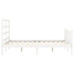vidaXL Cadru de pat fără saltea, alb, 140x190 cm, lemn masiv de pin