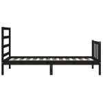 vidaXL Cadru de pat cu tăblie, negru, 100x200 cm, lemn masiv vidaXL Cadru de pat cu tăblie, negru, 100x200 cm, lemn masiv