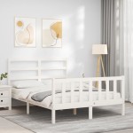 vidaXL Cadru de pat fără saltea, alb, 120x200 cm, lemn masiv pin vidaXL Cadru de pat fără saltea, alb, 120x200 cm, lemn masiv pin