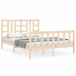 vidaXL Cadru de pat fără saltea, 140x190 cm, lemn masiv de pin