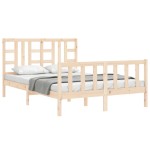 vidaXL Cadru de pat fără saltea, 140x190 cm, lemn masiv de pin