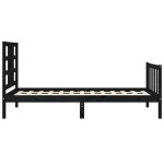 vidaXL Cadru de pat cu tăblie, negru, 100x200 cm, lemn masiv vidaXL Cadru de pat cu tăblie, negru, 100x200 cm, lemn masiv