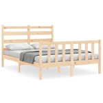 vidaXL Cadru de pat fără saltea, 140x190 cm, lemn masiv de pin