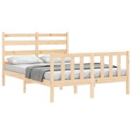 vidaXL Cadru de pat fără saltea, 140x190 cm, lemn masiv de pin