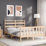 vidaXL Cadru de pat fără saltea, 140x190 cm, lemn masiv de pin