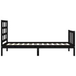 vidaXL Cadru de pat cu tăblie Small Single, negru, lemn masiv