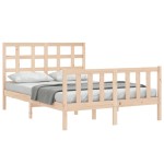 vidaXL Cadru de pat fără saltea, 140x190 cm, lemn masiv de pin