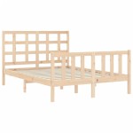 vidaXL Cadru de pat fără saltea, 140x190 cm, lemn masiv de pin
