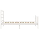 vidaXL Cadru de pat fără saltea, alb, 90x200 cm, lemn masiv pin