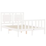 vidaXL Cadru de pat fără saltea, alb, 140x190 cm, lemn masiv de pin vidaXL Cadru de pat fără saltea, alb, 140x190 cm, lemn masiv de pin