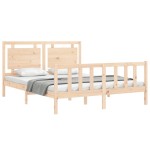 vidaXL Cadru de pat cu tăblie, king size, lemn masiv vidaXL Cadru de pat cu tăblie, king size, lemn masiv