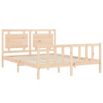vidaXL Cadru de pat cu tăblie, king size, lemn masiv vidaXL Cadru de pat cu tăblie, king size, lemn masiv
