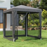 vidaXL Cort de petrecere cu 4 pereți din plasă, antracit, 2x2 m, HDPE vidaXL Cort de petrecere cu 4 pereți din plasă, antracit, 2x2 m, HDPE